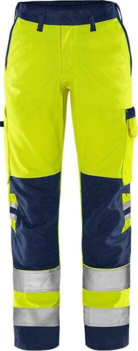 Fristads High vis Green broek dames klasse 2 2642 GPLU Hi-Vis Geel/Marineblauw