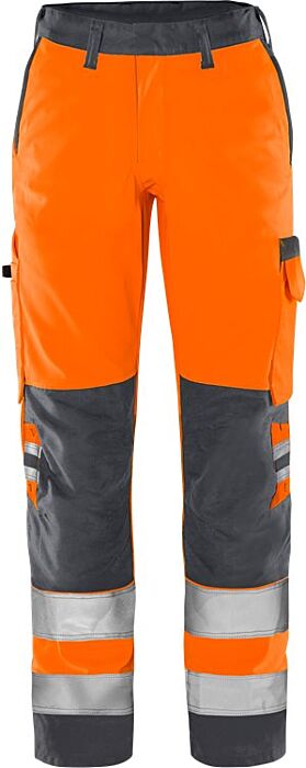 Fristads High vis Green broek dames klasse 2 2642 GPLU Hi-Vis Oranje/Grijs