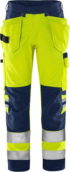 Fristads High vis Green werkbroek klasse 2 2641 GPLU Hi-Vis Geel/Marineblauw