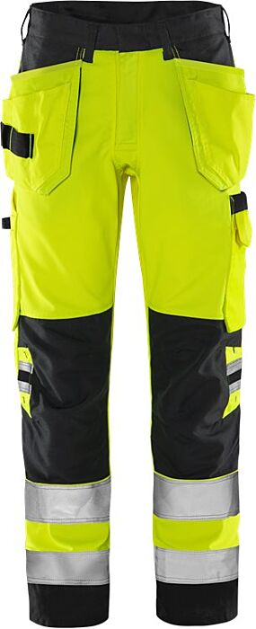 Fristads High vis Green werkbroek klasse 2 2641 GPLU Hi-Vis Geel/Zwart