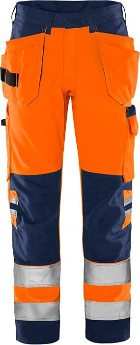 Fristads High vis Green werkbroek klasse 2 2641 GPLU Hi-Vis Oranje/Marineblauw