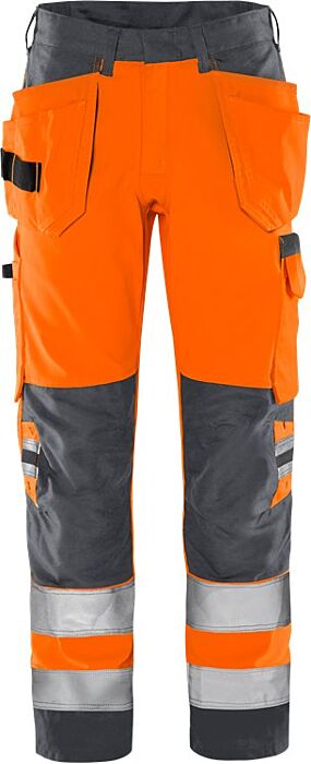 Fristads High vis Green werkbroek klasse 2 2641 GPLU Hi-Vis Oranje/Grijs