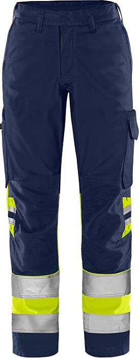Fristads High vis Green broek dames klasse 1 2652 GPLU Hi-Vis Geel/Marineblauw
