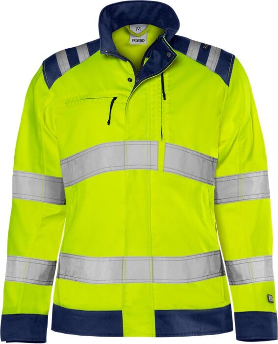Fristads High vis Green jack dames klasse 3 4068 GPLU Hi-Vis Geel/Marineblauw
