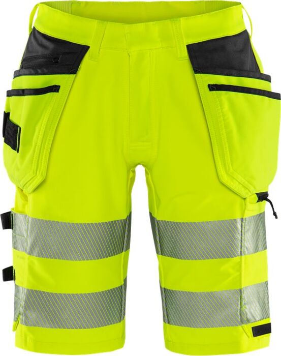 Fristads High vis Green stretch korte broek klasse 2 2646 GSTP Hi-Vis Geel/Zwart