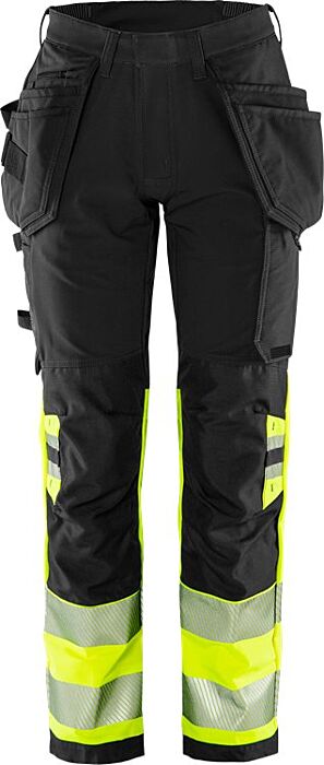Fristads High Vis Green werkbroek dames stretch klasse 1 2663 GSTP Hi-Vis Geel/Zwart