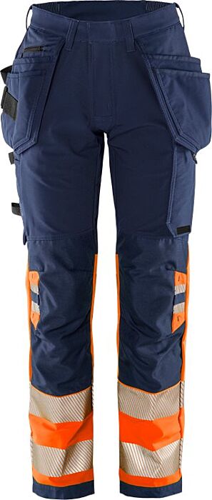 Fristads High Vis Green werkbroek dames stretch klasse 1 2663 GSTP Hi-Vis Oranje/Marineblauw