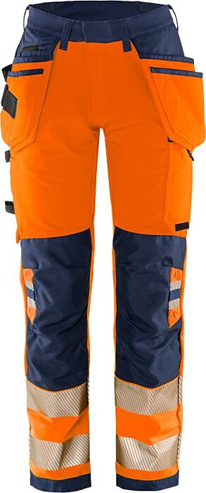 Fristads High Vis Green werkbroek dames stretch klasse 2 2664 GSTP Hi-Vis Oranje/Marineblauw