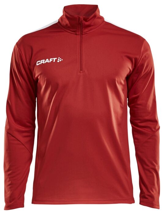 Craft Progress Halfzip Ls Tee Heren Bright Red