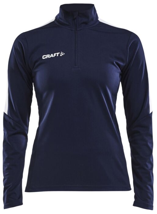 Craft Progress Halfzip Ls Tee Dames Navy