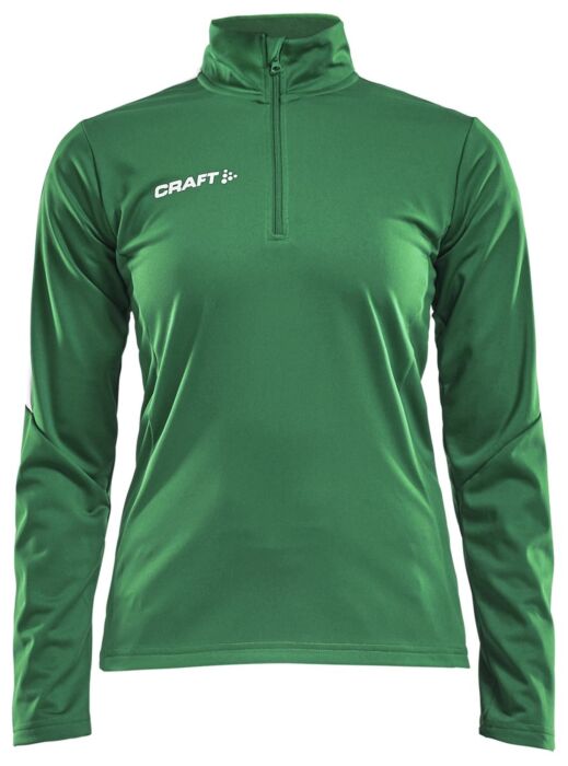 Craft Progress Halfzip Ls Tee Dames Team Green