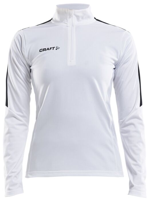 Craft Progress Halfzip Ls Tee Dames White