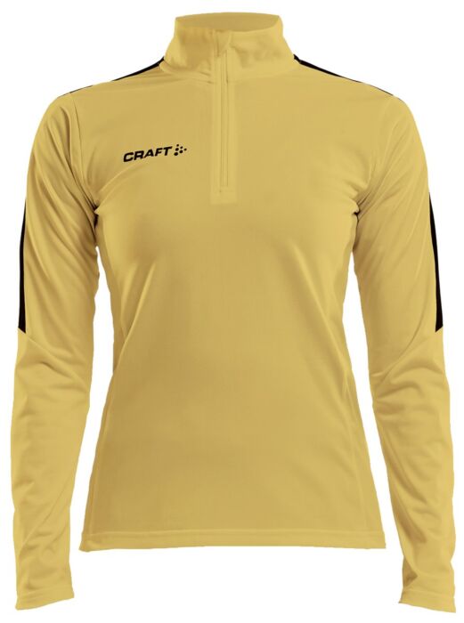 Craft Progress Halfzip Ls Tee Dames Sweden Yellow/Black