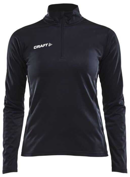 Craft Progress Halfzip Ls Tee Dames Black/White