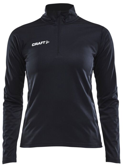 Craft Progress Halfzip Ls Tee Dames Black