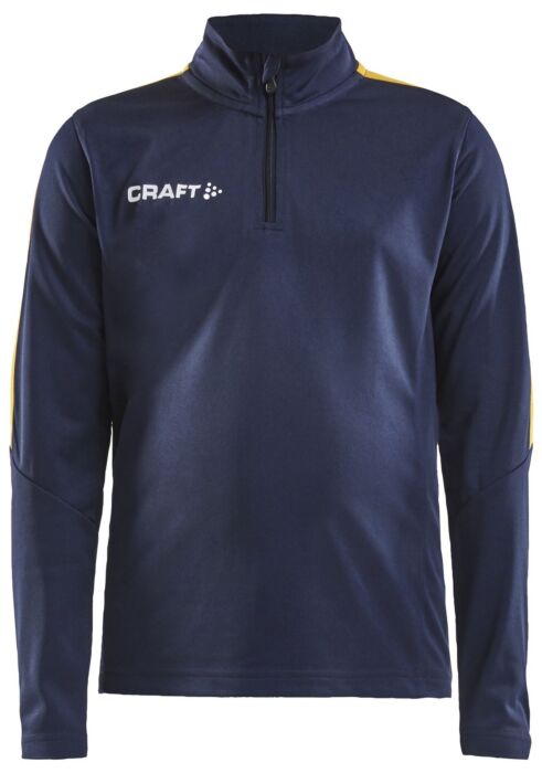 Craft Progress Halfzip Ls Tee Jr Kinderen Navy/Sweden Yellow