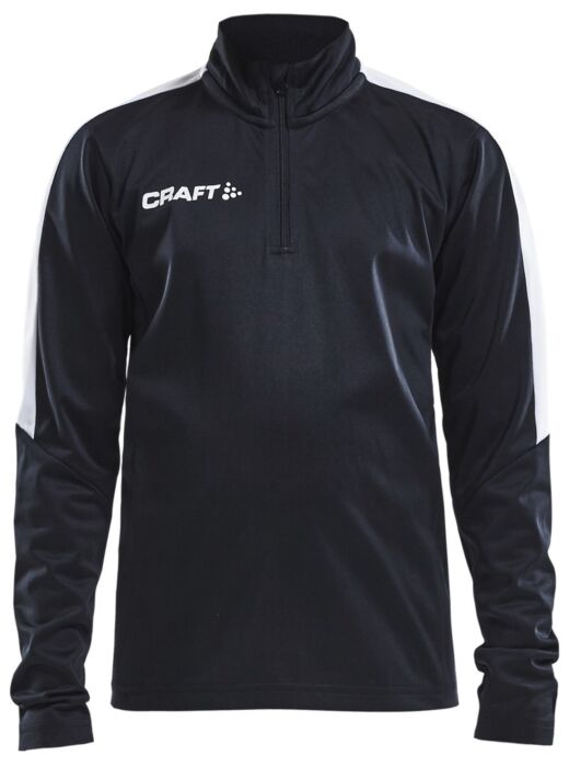 Craft Progress Halfzip Ls Tee Jr Kinderen Black/White