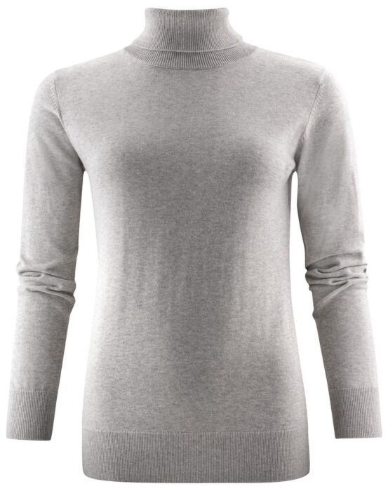 James Harvest Ashland Turtle Gebreide Sweater Dames Grijs Mêlée