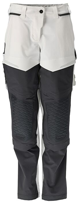 Mascot 22078-605 Dames Broek met kniezakken Wit/Steengrijs