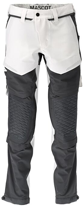 Mascot 22279-605 Broek met kniezakken Wit/Steengrijs