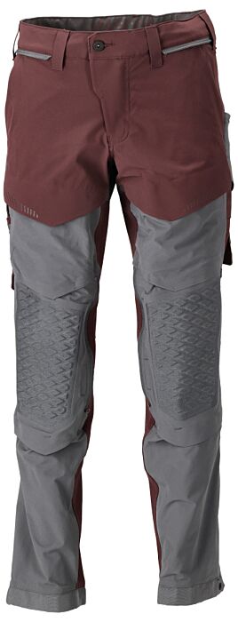 Mascot 22279-605 Broek met kniezakken Bordeaux/Steengrijs