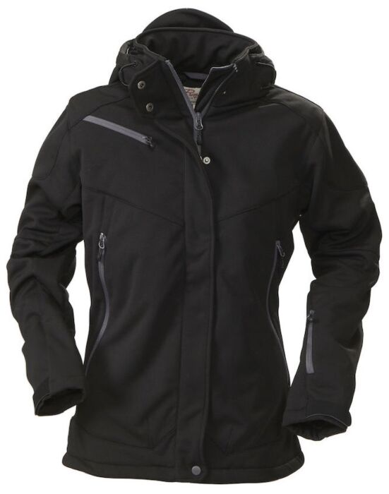Printer Skeleton Softshell Jas Dames Zwart