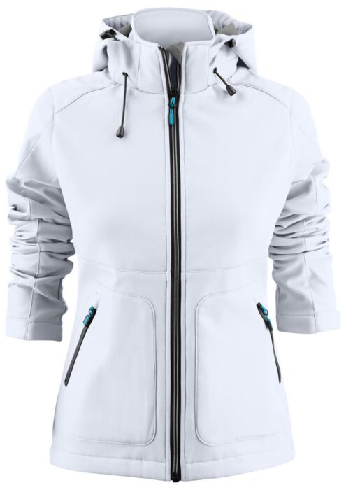 Printer Karting Softshell Jas Dames Wit
