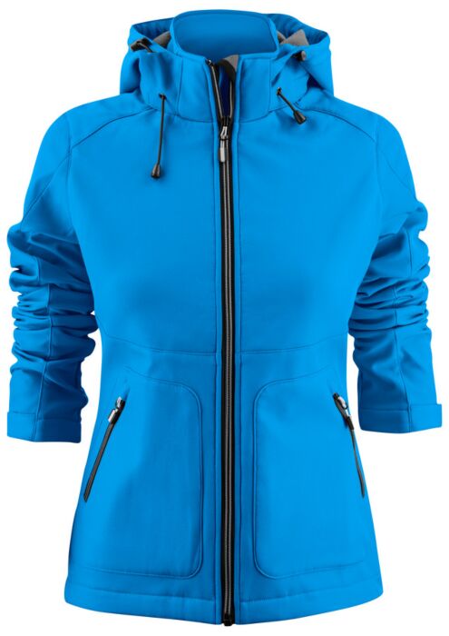 Printer Karting Softshell Jas Dames Oceaan Blauw
