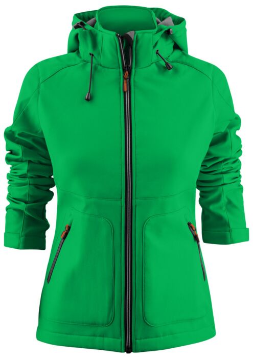 Printer Karting Softshell Jas Dames Frisgroen