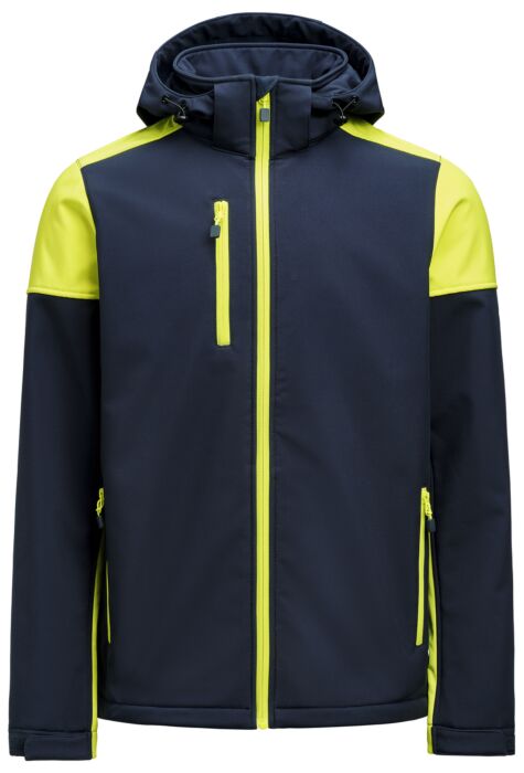Printer Prime Softshell Jas Heren Marine/Neongeel