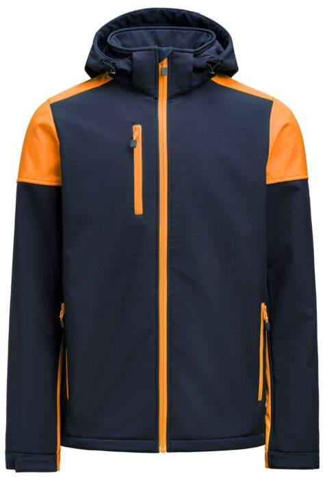 Printer Prime Softshell Jas Heren Marine/Neonoranje