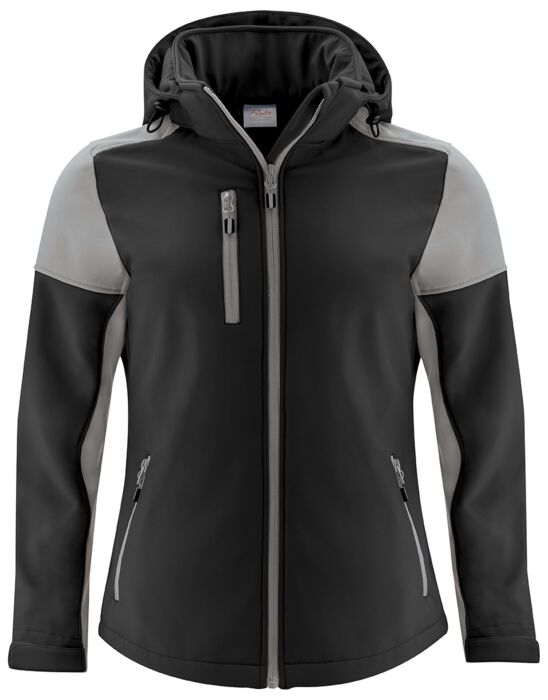 Printer Prime Softshell Jas Dames Zwart/Staalgrijs