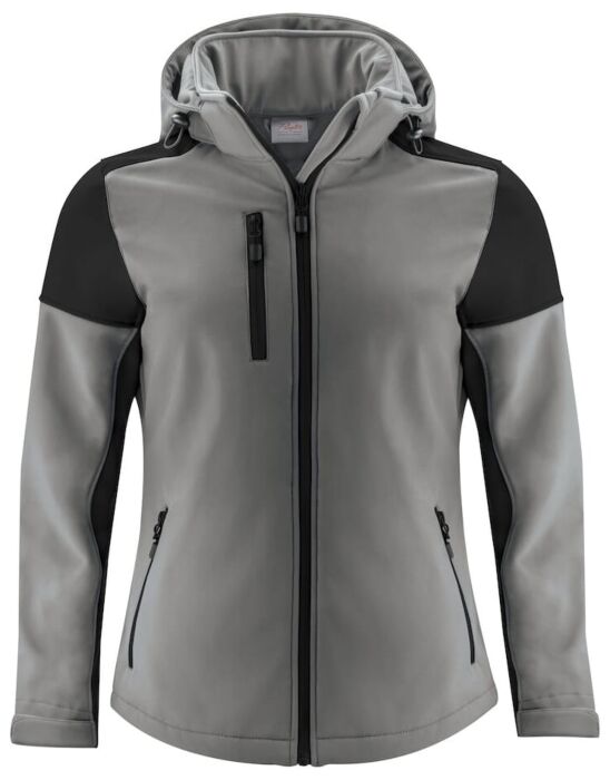 Printer Prime Softshell Jas Dames Staalgrijs/Zwart