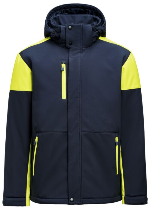 Printer Prime Padded Softshell Jas Heren Marine/Neongeel