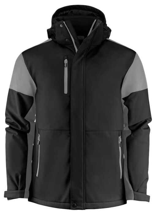 Printer Prime Padded Softshell Jas Heren Zwart/Staalgrijs
