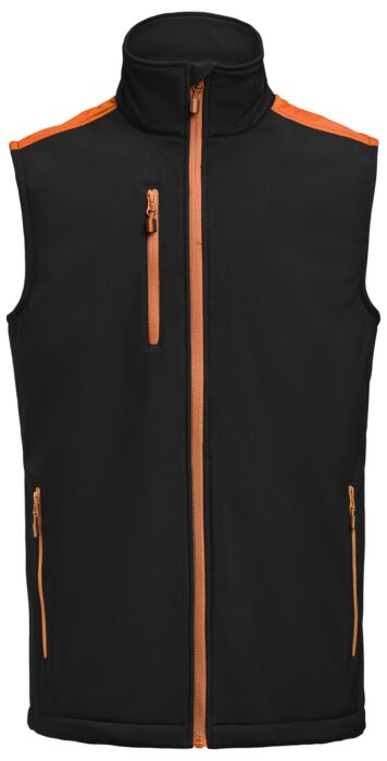 Printer Prime Softshell Bodywarmer Heren Zwart/Oranje