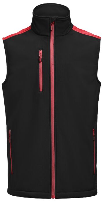 Printer Prime Softshell Bodywarmer Heren Zwart/Rood