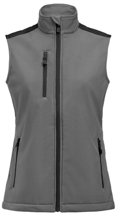 Printer Prime Softshell Bodywarmer Dames Staalgrijs/Zwart