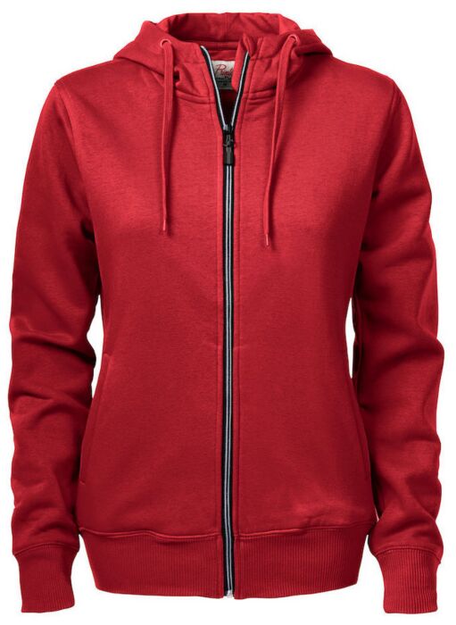 Printer Overhead Sweater Volledige Rits Dames Rood