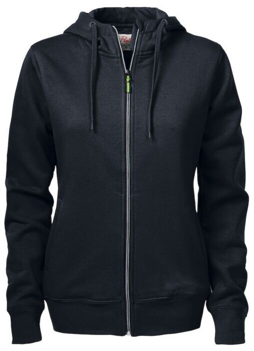 Printer Overhead Sweater Volledige Rits Dames Zwart