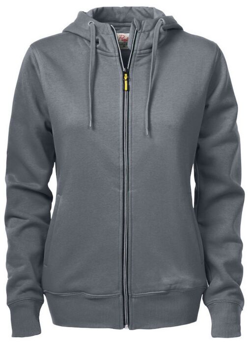 Printer Overhead Sweater Volledige Rits Dames Staalgrijs