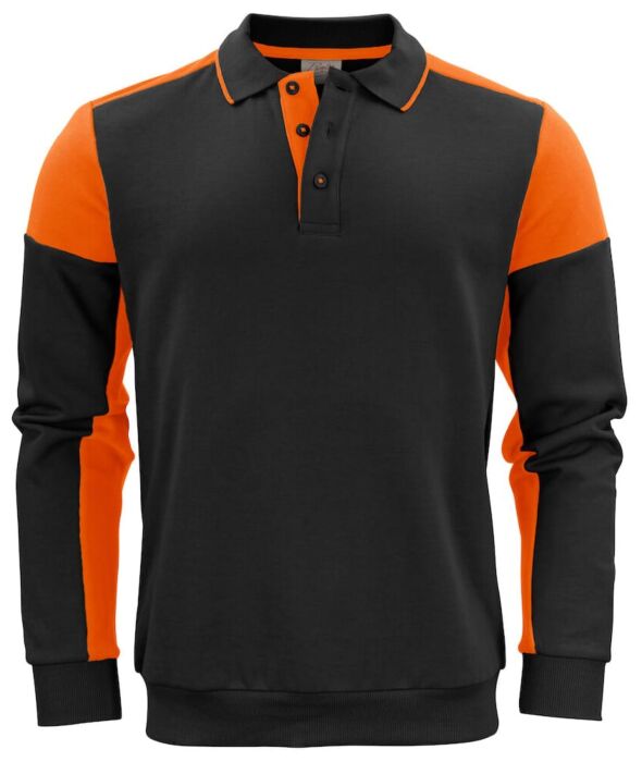 Printer Prime Polosweater Zwart/Oranje