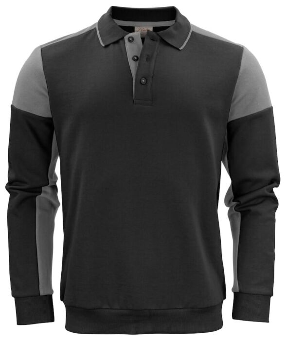 Printer Prime Polosweater Zwart/Staalgrijs