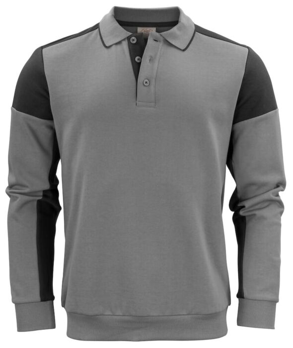 Printer Prime Polosweater Staalgrijs/Zwart