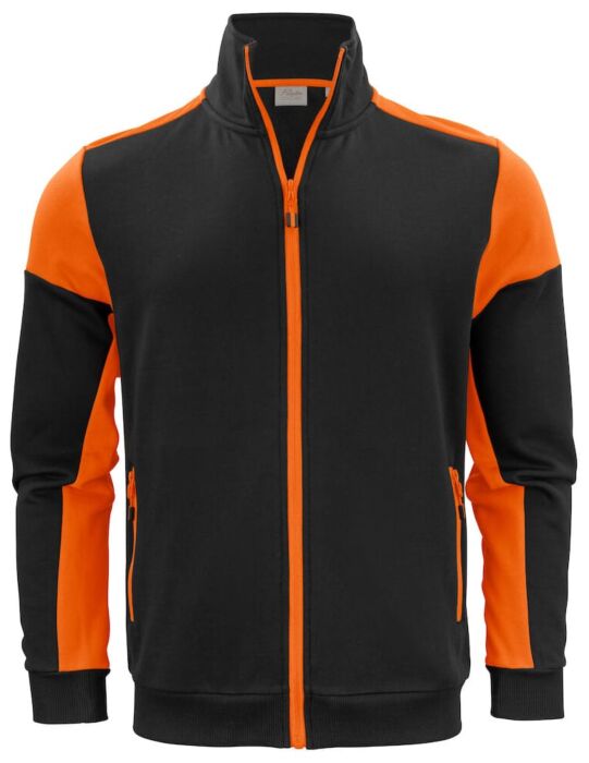 Printer Prime Sweater Volledige Rits Heren Zwart/Oranje