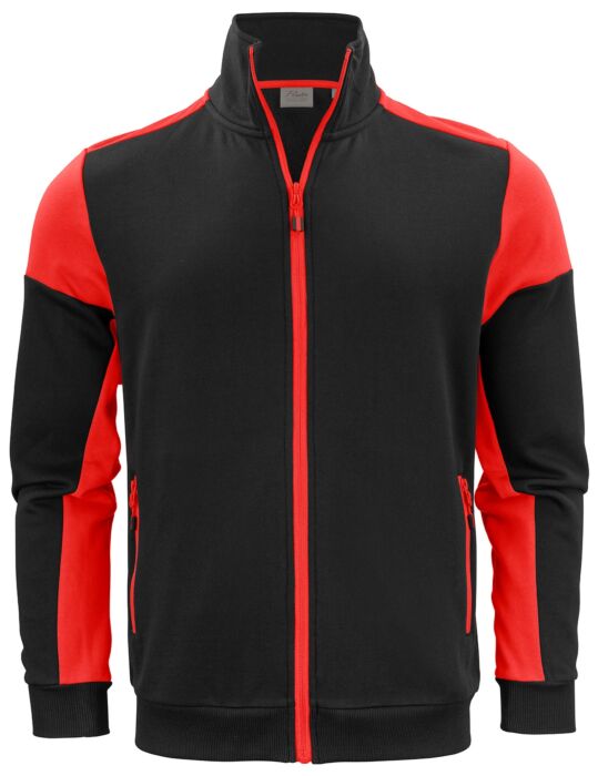 Printer Prime Sweater Volledige Rits Heren Zwart/Rood