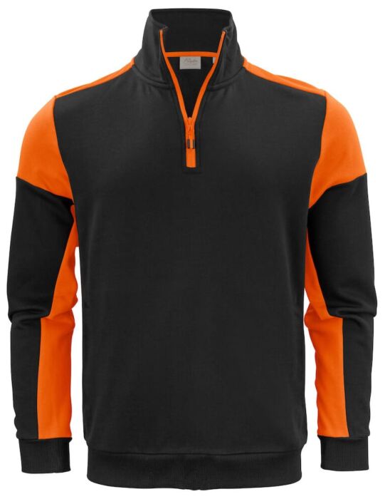 Printer Prime Sweater Halve Rits Zwart/Oranje
