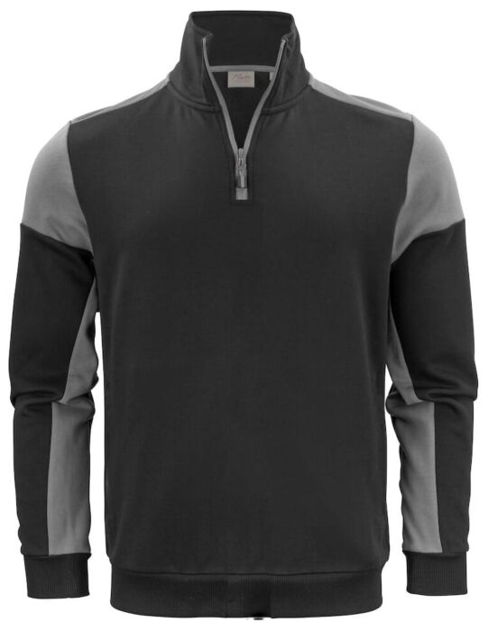Printer Prime Sweater Halve Rits Zwart/Staalgrijs