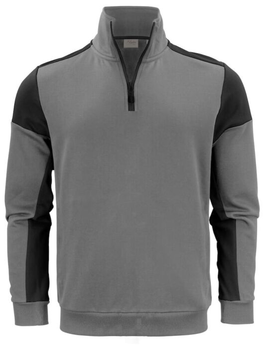 Printer Prime Sweater Halve Rits Staalgrijs/Zwart