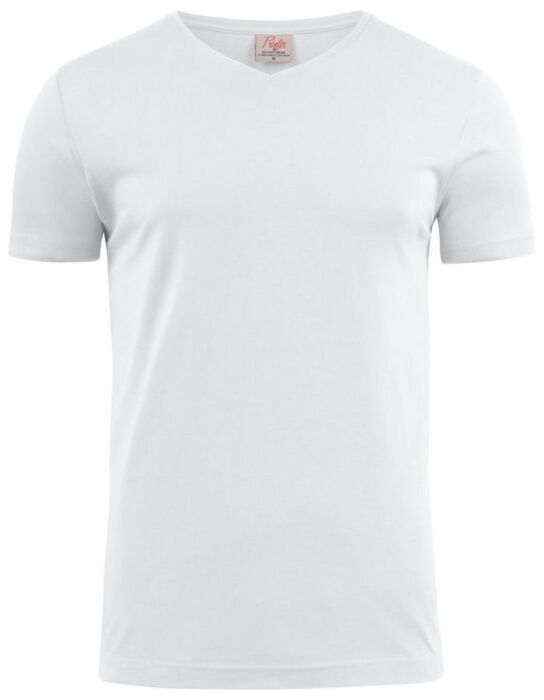 Printer Heavy V-Neck T-Shirt Heren Wit